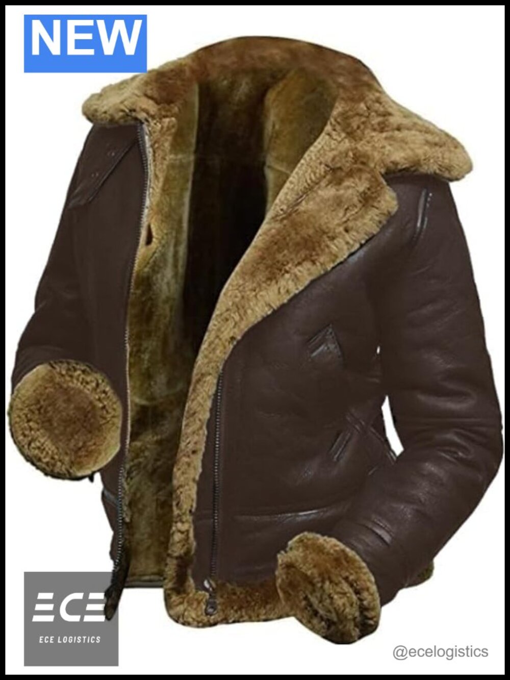 Womens B3 Shearling Bomber Jacket Aviator Pilot Genuine Sheepskin Leather Coat